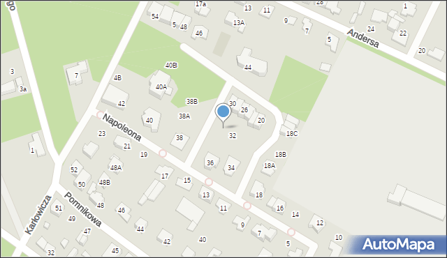 Marki, Napoleona, 36A, mapa Marki