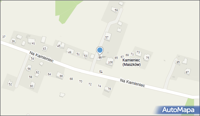 Maszków, Na Kamieniec, 55, mapa Maszków
