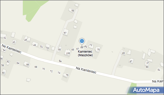 Maszków, Na Kamieniec, 69, mapa Maszków