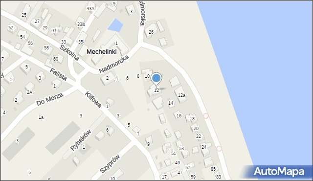 Mechelinki, Nadmorska, 12, mapa Mechelinki