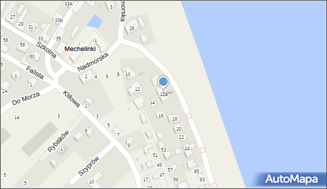 Mechelinki, Nadmorska, 12a, mapa Mechelinki