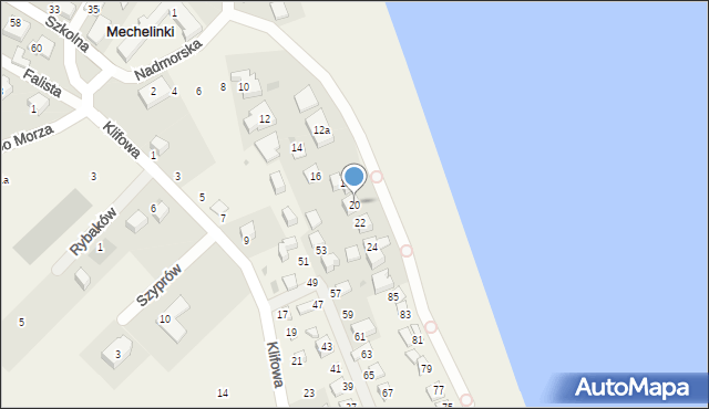 Mechelinki, Nadmorska, 20, mapa Mechelinki