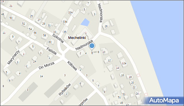 Mechelinki, Nadmorska, 6, mapa Mechelinki