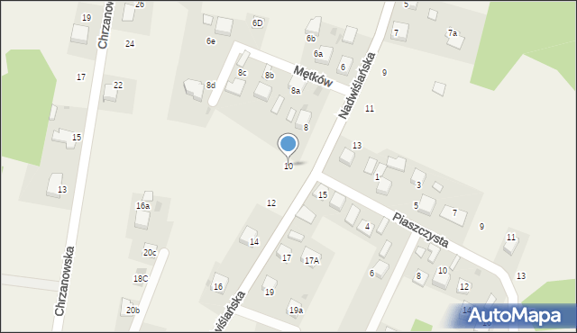 Mętków, Nadwiślańska, 10, mapa Mętków