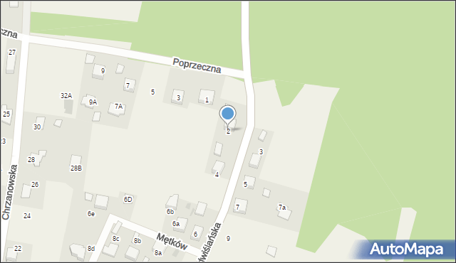 Mętków, Nadwiślańska, 2, mapa Mętków