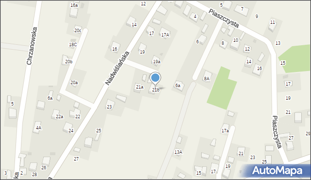 Mętków, Nadwiślańska, 21b, mapa Mętków