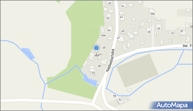 Mętków, Nadwiślańska, 48a, mapa Mętków