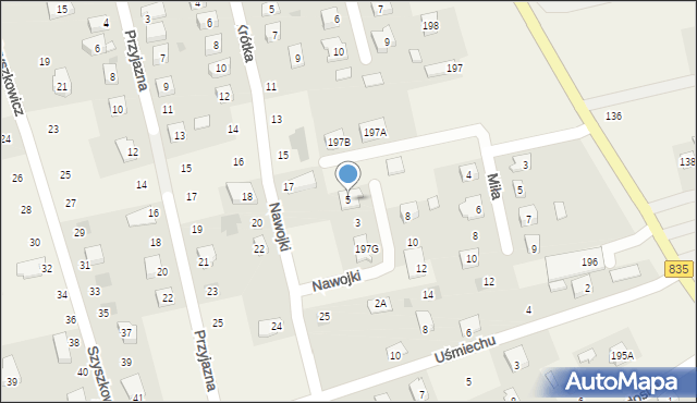 Mętów, Nawojki, 5, mapa Mętów