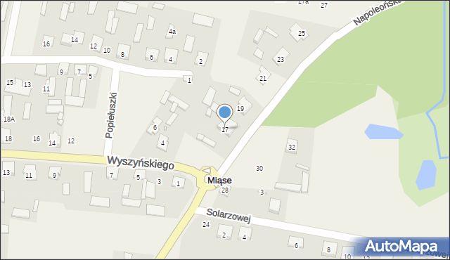 Miąse, Napoleońska, 17, mapa Miąse