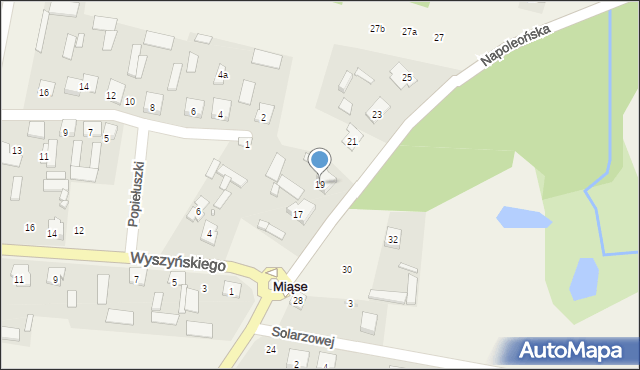 Miąse, Napoleońska, 19, mapa Miąse