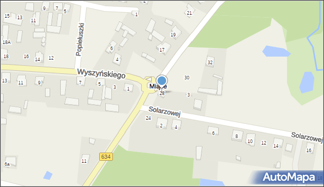 Miąse, Napoleońska, 28, mapa Miąse