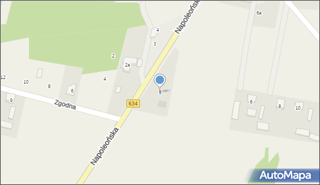 Miąse, Napoleońska, 8, mapa Miąse