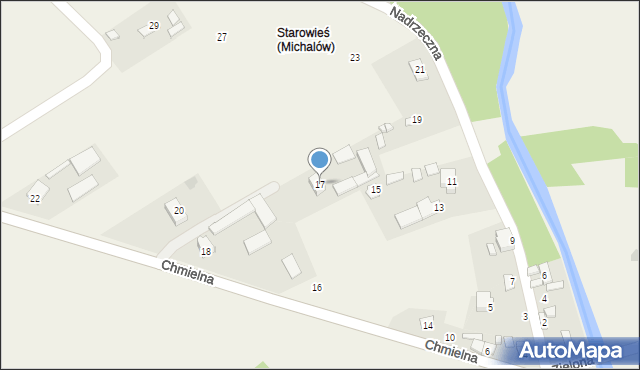 Michalów, Nadrzeczna, 17, mapa Michalów