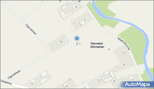 Michalów, Nadrzeczna, 27, mapa Michalów