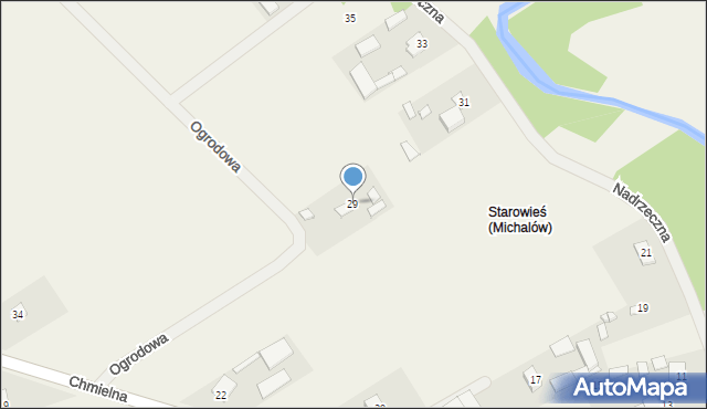 Michalów, Nadrzeczna, 29, mapa Michalów