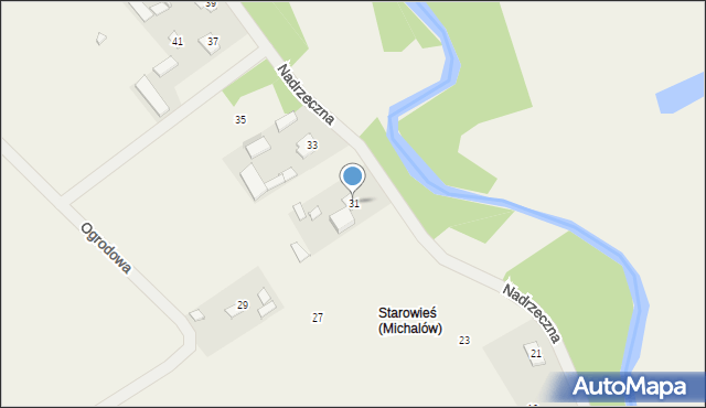 Michalów, Nadrzeczna, 31, mapa Michalów