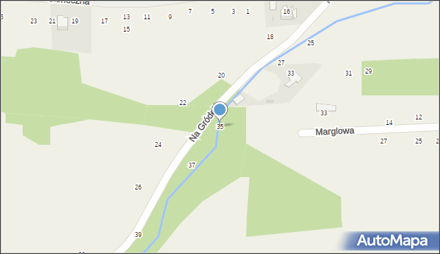 Michałowice, Na Gródek, 35, mapa Michałowice