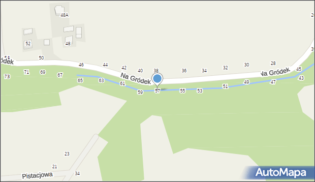 Michałowice, Na Gródek, 57, mapa Michałowice