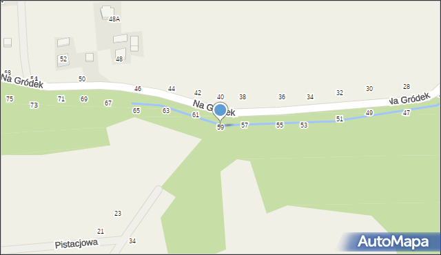 Michałowice, Na Gródek, 59, mapa Michałowice