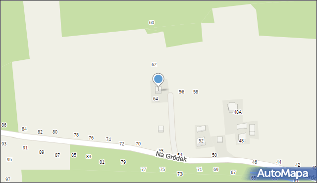 Michałowice, Na Gródek, 66, mapa Michałowice
