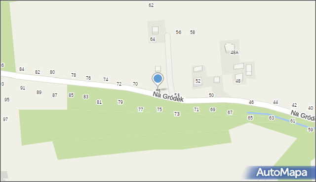 Michałowice, Na Gródek, 68, mapa Michałowice