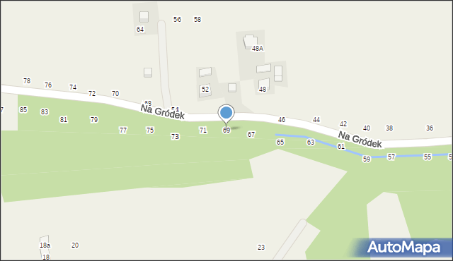 Michałowice, Na Gródek, 69, mapa Michałowice