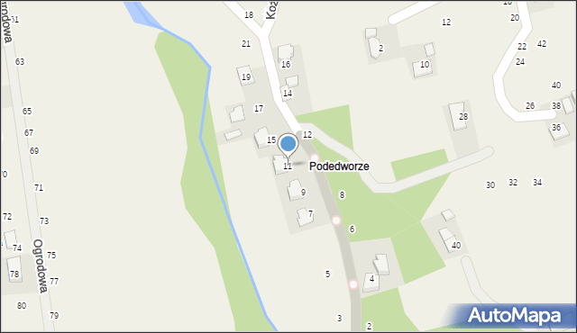 Michałowice, Nad Dłubnią, 11, mapa Michałowice