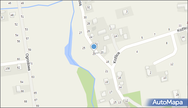 Michałowice, Nad Dłubnią, 23, mapa Michałowice
