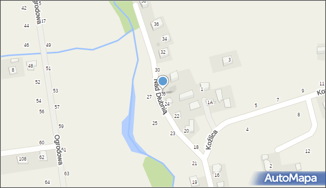 Michałowice, Nad Dłubnią, 26, mapa Michałowice