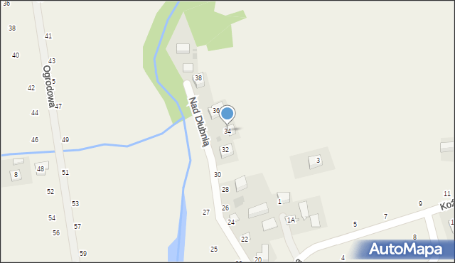 Michałowice, Nad Dłubnią, 34, mapa Michałowice