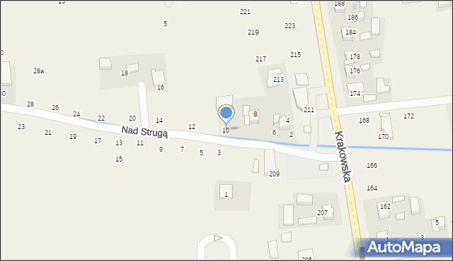 Michałowice, Nad Strugą, 10, mapa Michałowice