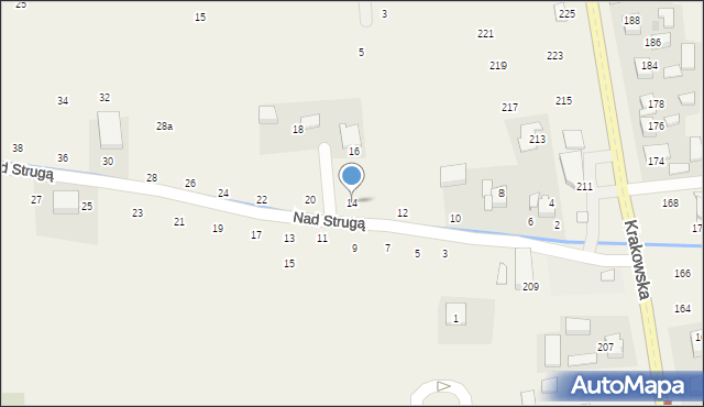 Michałowice, Nad Strugą, 14, mapa Michałowice