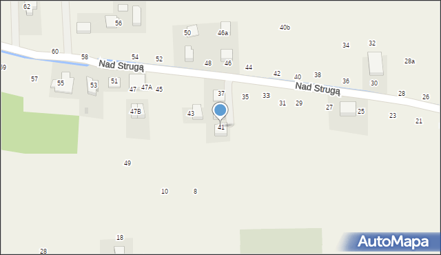 Michałowice, Nad Strugą, 41, mapa Michałowice