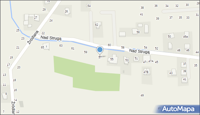 Michałowice, Nad Strugą, 57, mapa Michałowice