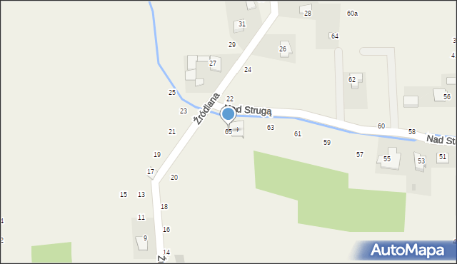 Michałowice, Nad Strugą, 65, mapa Michałowice