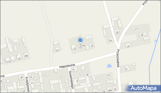 Miedzna, Napoleona, 21a, mapa Miedzna