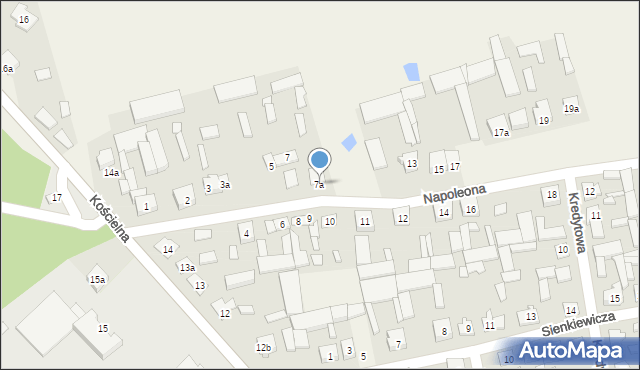 Miedzna, Napoleona, 7a, mapa Miedzna