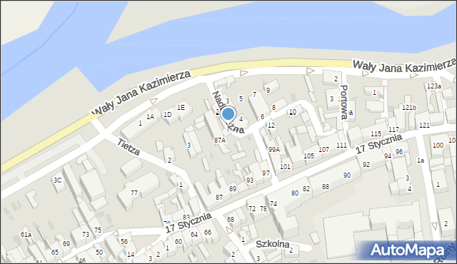 Międzychód, Nadbrzeżna, 1, mapa Międzychód