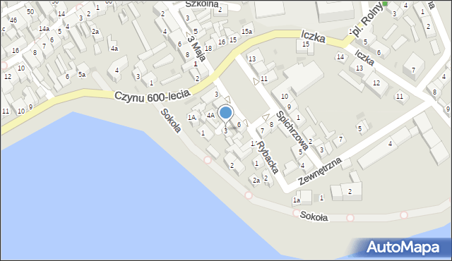 Międzychód, Nadjeziorna, 3, mapa Międzychód