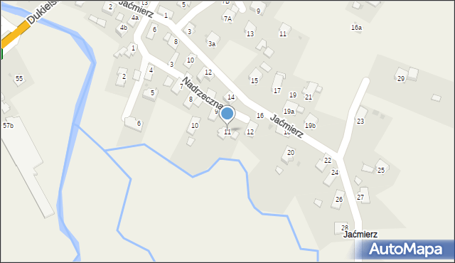 Miejsce Piastowe, Nadrzeczna, 11, mapa Miejsce Piastowe