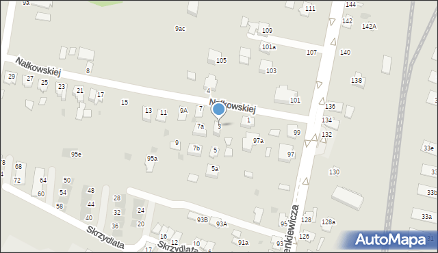 Mielec, Nałkowskiej Zofii, 3, mapa Mielca