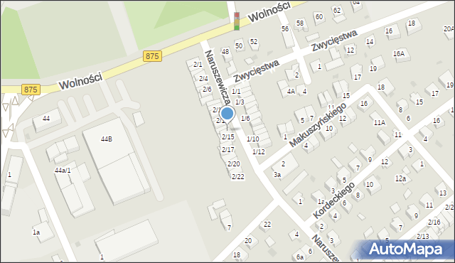 Mielec, Naruszewicza, 2/14, mapa Mielca