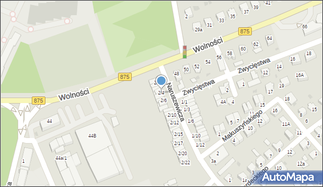 Mielec, Naruszewicza, 2/4, mapa Mielca