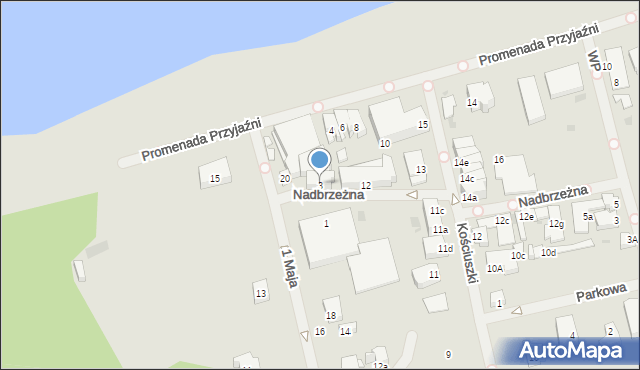Mielno, Nadbrzeżna, 3, mapa Mielno