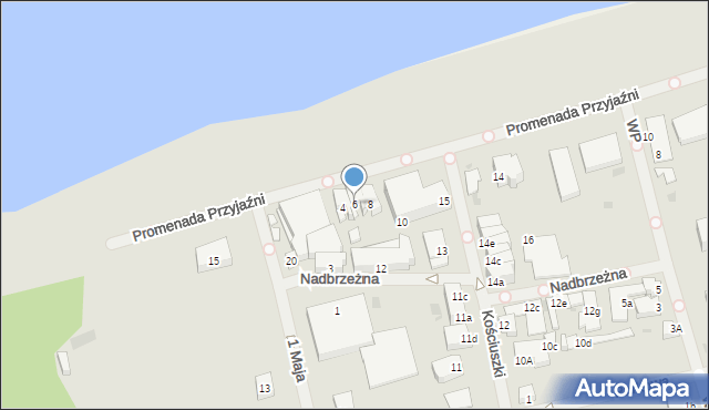 Mielno, Nadbrzeżna, 6, mapa Mielno
