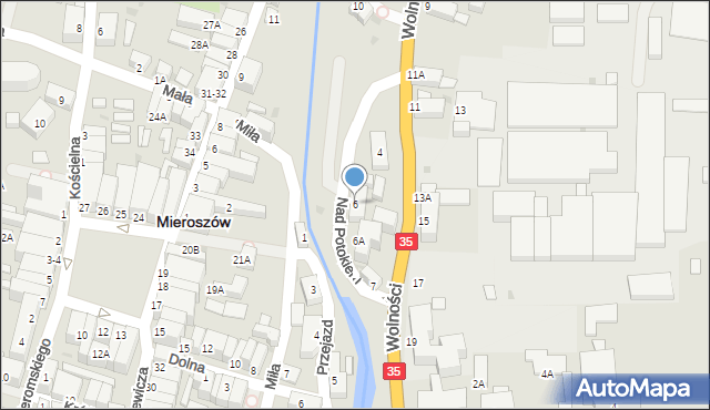 Mieroszów, Nad Potokiem, 6, mapa Mieroszów