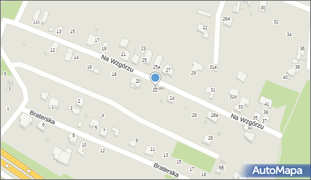 Mikołów, Na Wzgórzu, 22, mapa Mikołów