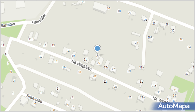 Mikołów, Na Wzgórzu, 23, mapa Mikołów