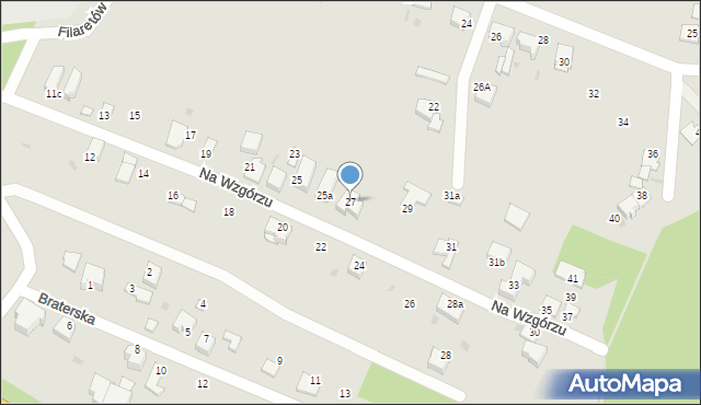 Mikołów, Na Wzgórzu, 27, mapa Mikołów