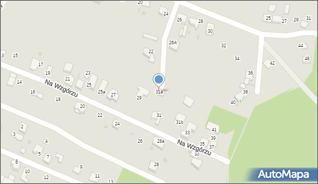 Mikołów, Na Wzgórzu, 31a, mapa Mikołów